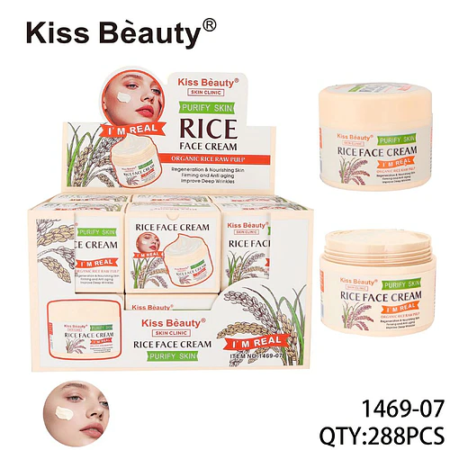 Crema Facial Purificante de Arroz Orgánico Kiss Bèauty® para Regeneración y Antienvejecimiento - Chuys Beautys | Chuy's Beautys