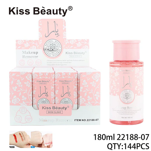 Desmaquillante líquido facial Kiss Beauty con perfume natural y efecto suavizante - Chuys Beautys | Chuy's Beautys