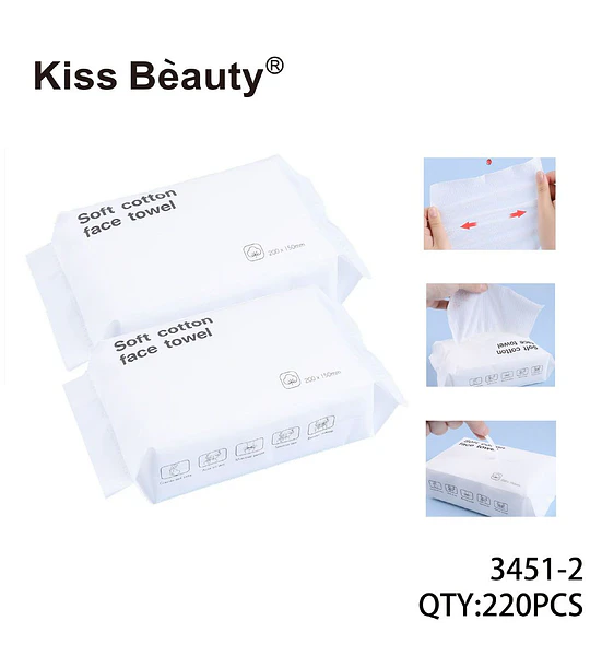 Toallas Faciales de Algodón Suave Kiss Bèauty para Limpieza Diaria