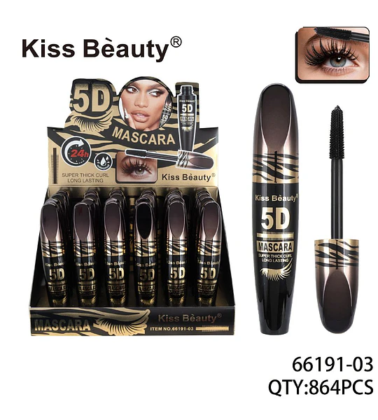 Máscara de Pestañas 5D Super Thick Curl Waterproof Kiss Bèauty