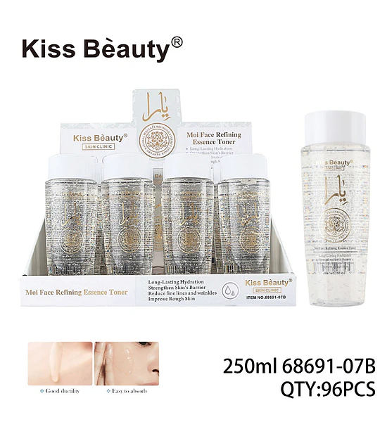 Tónico Esencia Facial Refinante Kiss Beauty con Hidratación Duradera