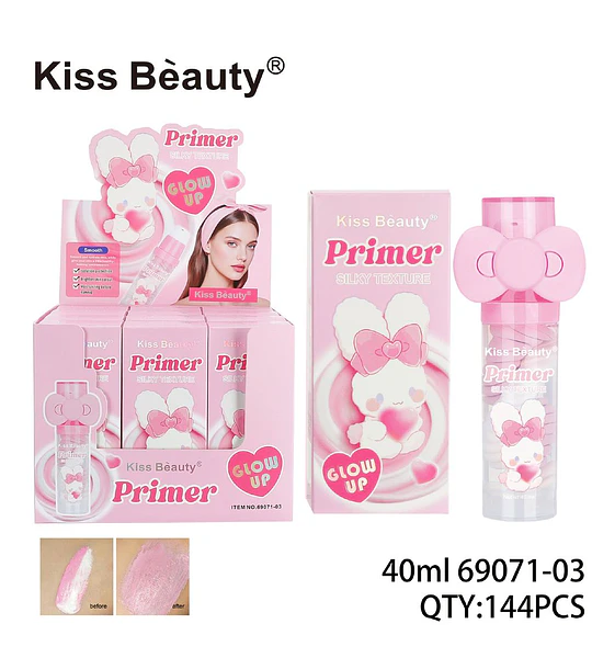 Primer facial de textura sedosa Glow Up Kiss Beauty para un acabado radiante