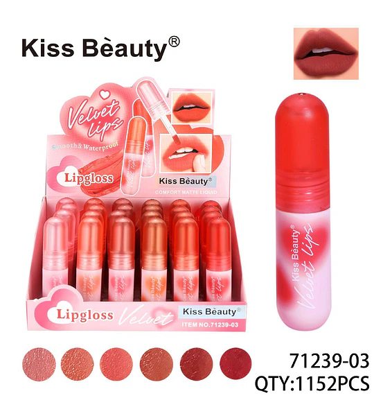 Lipgloss Velvet Lips Larga Duración Kiss Bèauty