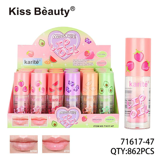 Aceite Labial Hidratante y Voluminizador con Efecto Gloss Kiss Beauty Karité - Chuys Beautys | Chuy's Beautys