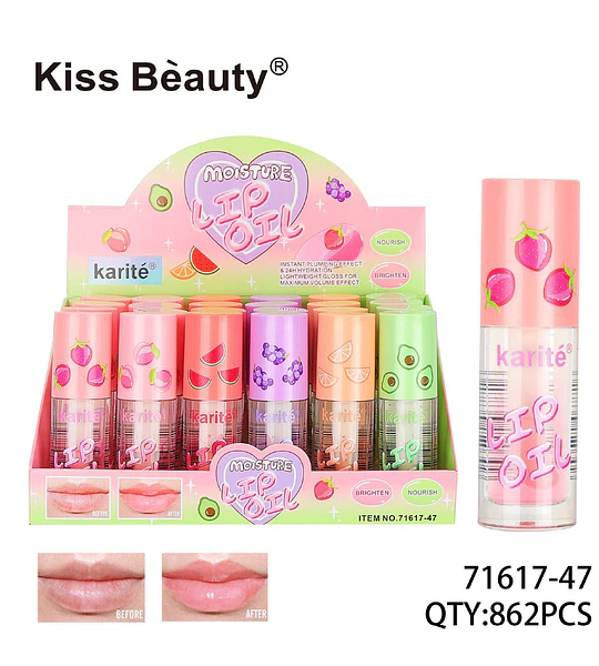 Aceite Labial Hidratante y Voluminizador con Efecto Gloss Kiss Beauty Karité