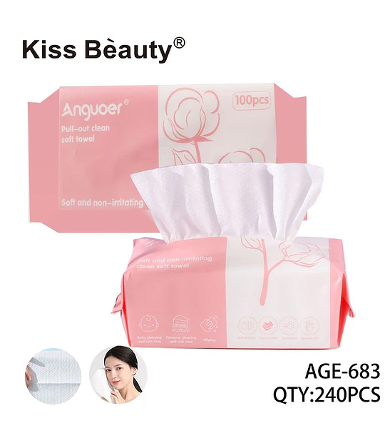 Toallas Faciales Suaves de Algodón No Irritantes Kiss Beauty