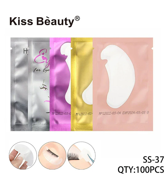 Parches de Hidrogel Kiss Beauty para Extensiones de Pestañas 100 Pares
