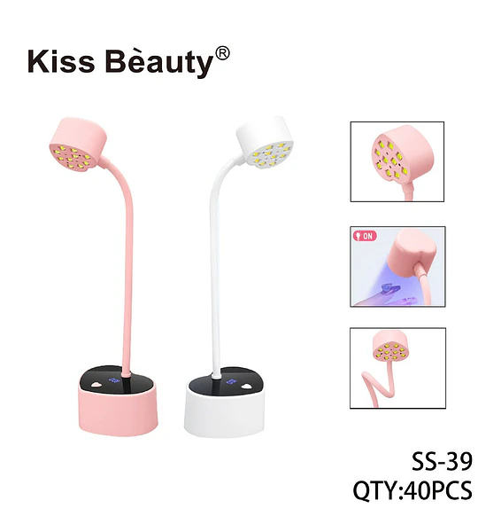 Lámpara LED UV flexible para secado de uñas Kiss Bèauty con temporizador