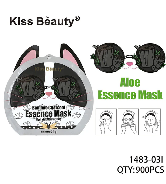 Mascarilla Facial de Carbón de Bambú y Aloe Kiss Bèauty
