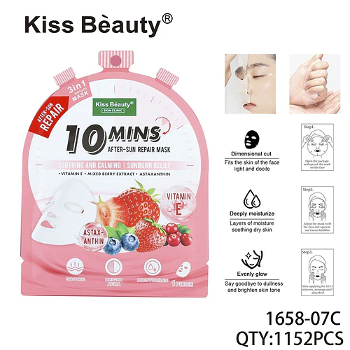 Mascarilla facial reparadora post-solar 10 minutos Kiss Beauty - Chuys Beautys | Chuy's Beautys