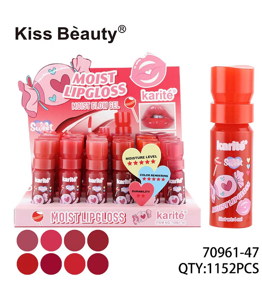 Brillo labial hidratante y con brillo Kiss Beauty Karité Sweet