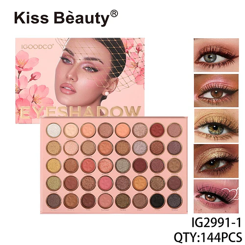 Paleta de Sombras de Ojos Kiss Beauty con 40 Tonos Mate y Brillantes - Chuys Beautys | Chuy's Beautys