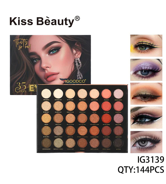 Paleta de Sombras de Ojos Kiss Beauty That's So Rad 35 Colores