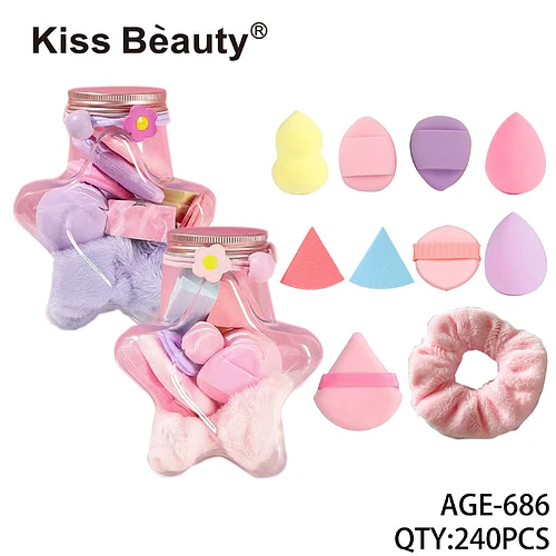 Set de Esponjas y Puffs de Maquillaje Variados Kiss Bèauty® - Chuys Beautys | Chuy's Beautys