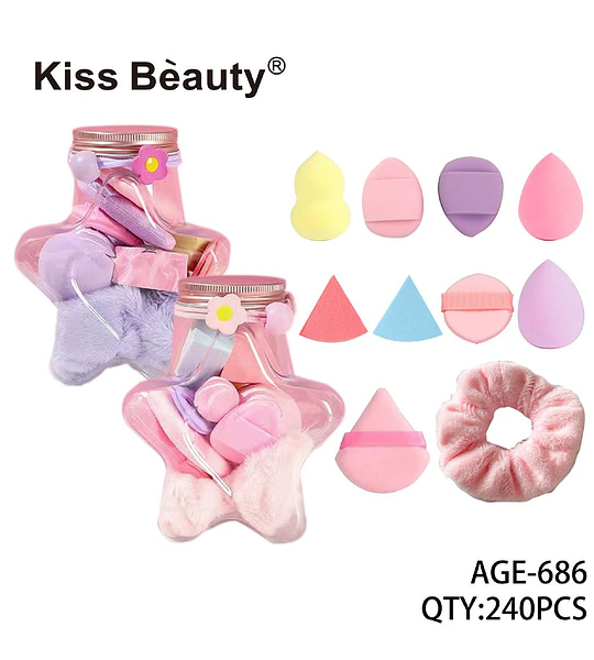 Set de Esponjas y Puffs de Maquillaje Variados Kiss Bèauty®