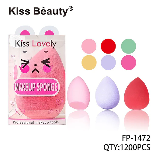 Esponja de Maquillaje Suave en Forma de Gota Kiss Bèauty para Aplicación Profesional - Chuys Beautys | Chuy's Beautys