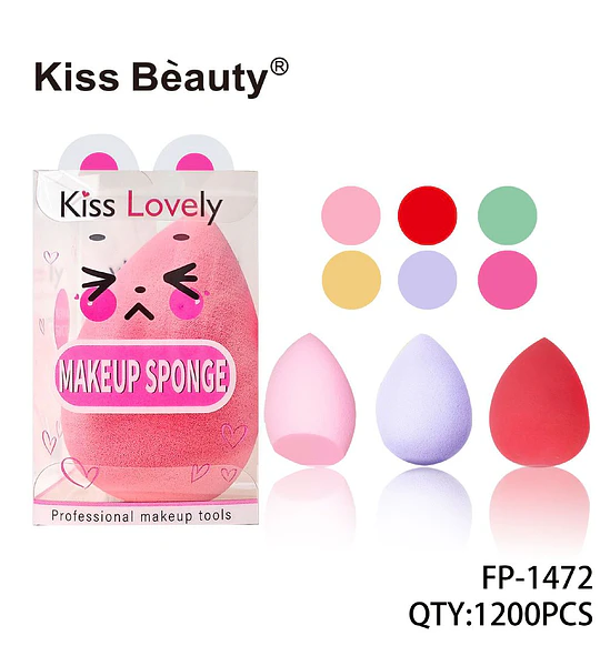 Esponja de Maquillaje Suave en Forma de Gota Kiss Bèauty para Aplicación Profesional