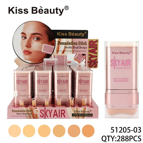Foundation Stick Doble Cabezal Kiss Bèauty SKYAIR para Maquillaje Natural - Chuys Beautys | Chuy's Beautys