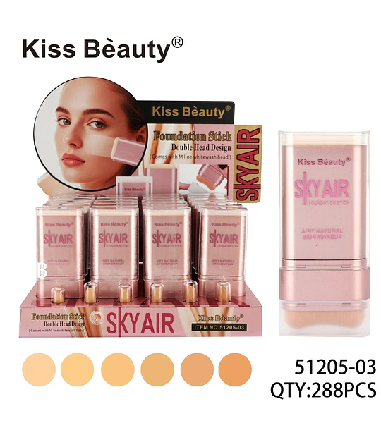 Foundation Stick Doble Cabezal Kiss Bèauty SKYAIR para Maquillaje Natural