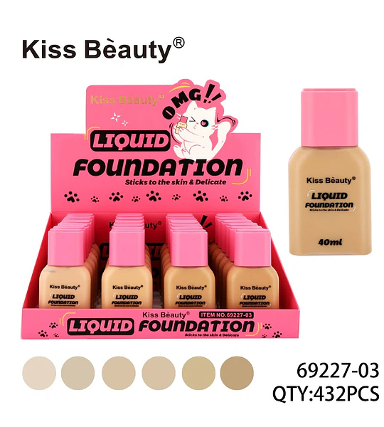 Base Líquida Delicada Kiss Bèauty con Acabado Natural