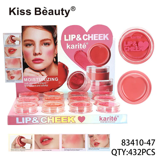 Bálsamo Labial y Rubor Cremoso Karité Kiss Beauty Hidratante Tono Duradero - Chuys Beautys | Chuy's Beautys