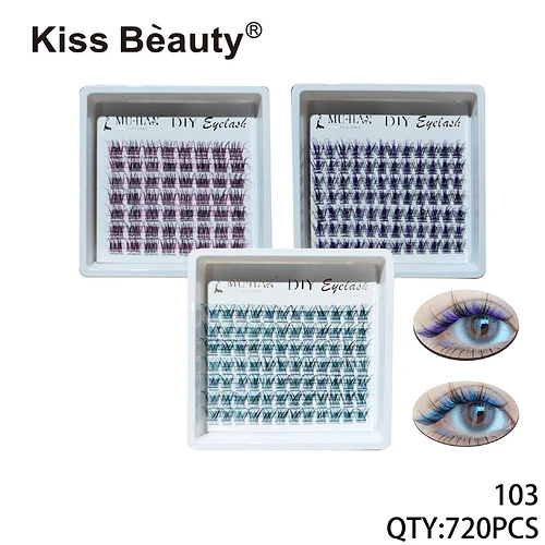 Pestañas Postizas DIY de Colores Vibrantes Kiss Bèauty 720 Piezas - Chuys Beautys | Chuy's Beautys