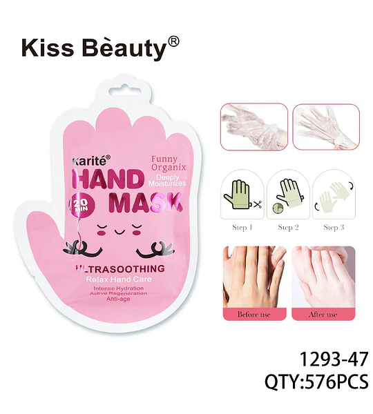 Mascarilla de Manos Ultrasuavizante e Hidratante Anti-Edad Kiss Beauty Karité