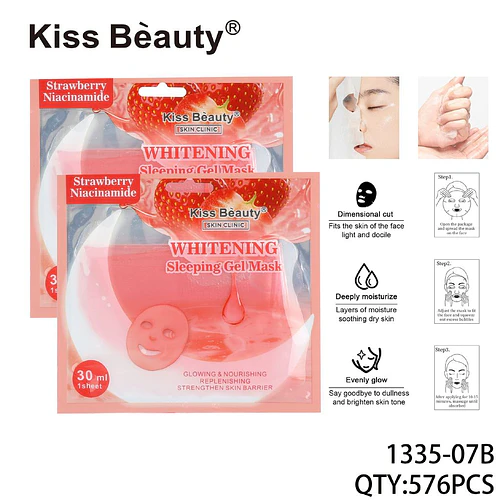 Mascarilla Facial Blanqueadora de Fresa y Niacinamida Kiss Beauty - Chuys Beautys | Chuy's Beautys