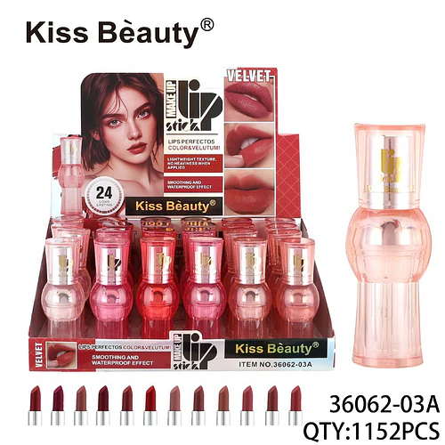 Labial Líquido Velvet Larga Duración Kiss Beauty Tonos Variados - Chuys Beautys | Chuy's Beautys