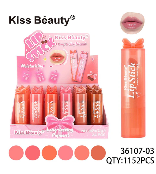 Kiss Beauty labial hidratante de larga duración con pigmento intenso