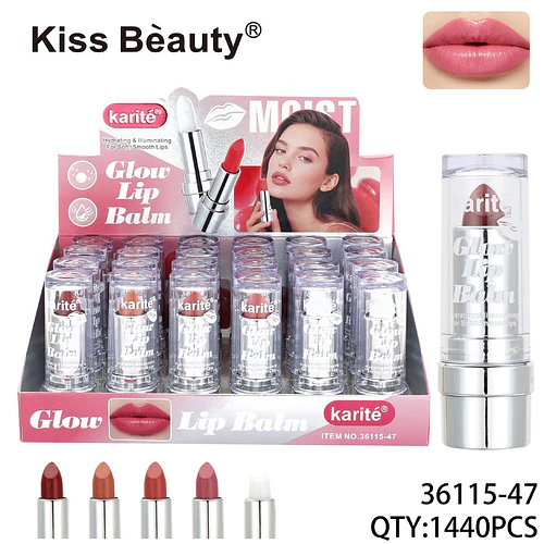 Bálsamo Labial Hidratante Iluminador Karité Glow de Kiss Beauty - Chuys Beautys | Chuy's Beautys