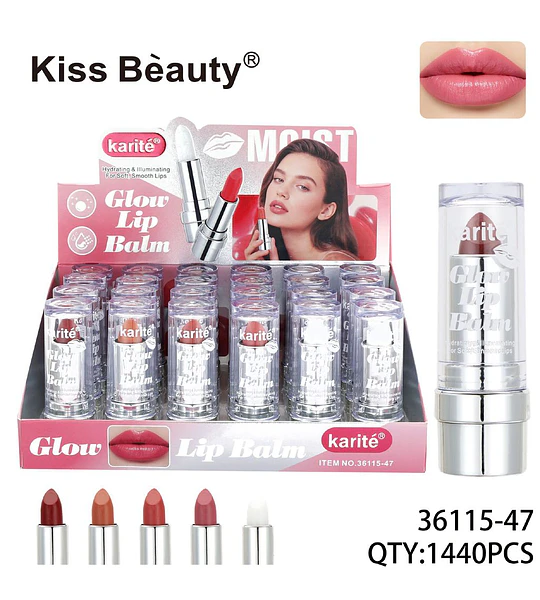 Bálsamo Labial Hidratante Iluminador Karité Glow de Kiss Beauty