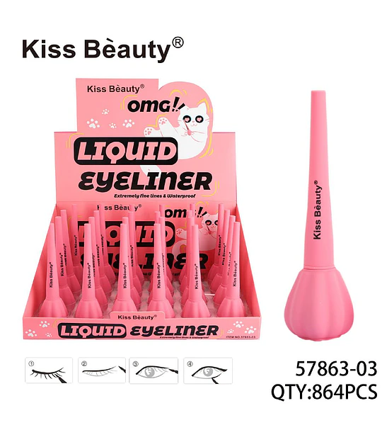 Delineador Líquido Ultrapreciso Waterproof Kiss Bèauty para Ojos