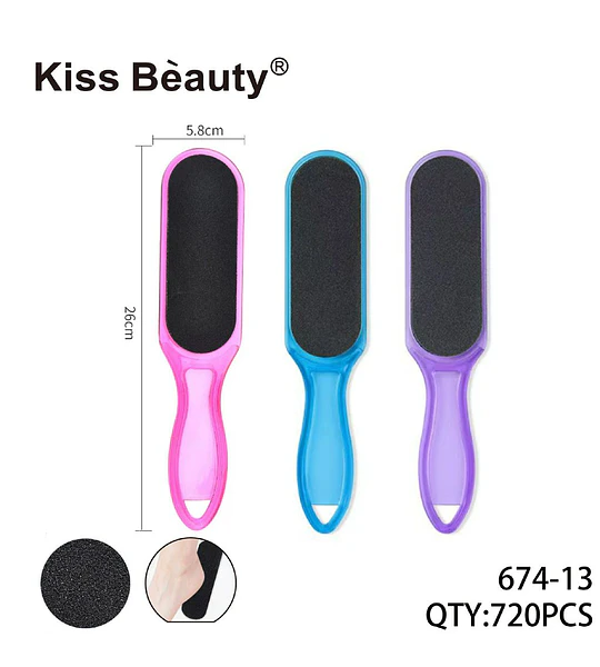 Lima exfoliante doble cara para pies Kiss Bèauty para eliminar durezas