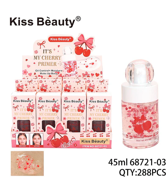 Primer Facial Kiss Beauty My Cherry Control Grasa e Hidratación 45ml