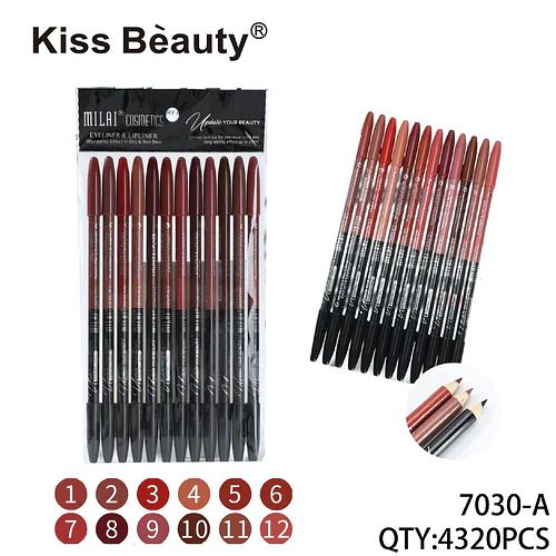 Delineadores de Ojos y Labios Larga Duración Kiss Beauty Milai, 12 Tonos - Chuys Beautys | Chuy's Beautys