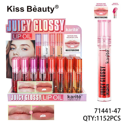 Aceite Labial Hidratante y Reparador Juicy Glossy Kiss Beauty Karité - Chuys Beautys | Chuy's Beautys
