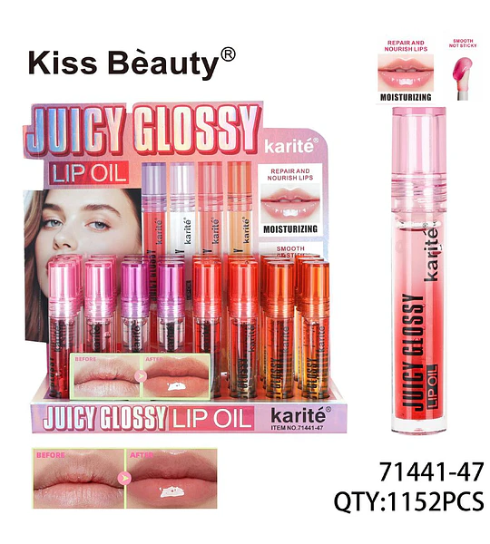 Aceite Labial Hidratante y Reparador Juicy Glossy Kiss Beauty Karité