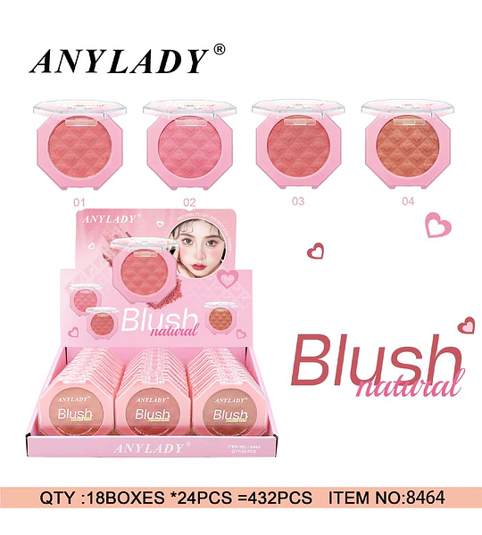 Rubor Compacto Natural ANYLADY para Mejillas Radiantes