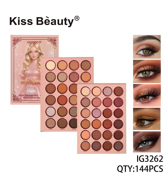 Paleta de Sombras Kiss Beauty Princess's Secret de Múltiples Tonos
