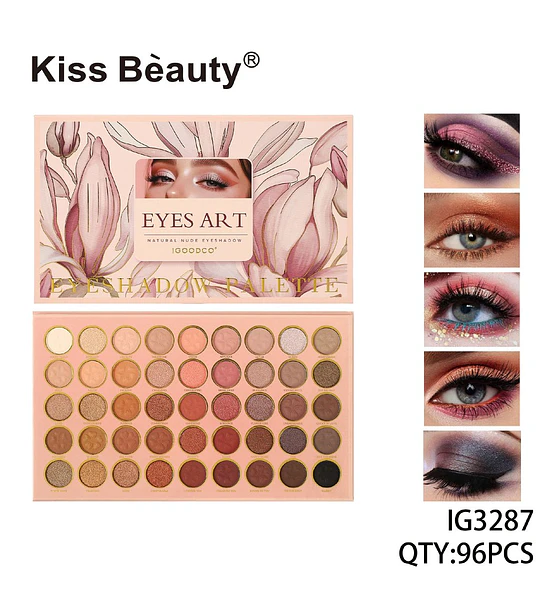 Paleta de Sombras Kiss Bèauty Eyes Art Natural Nude de 40 Tonos