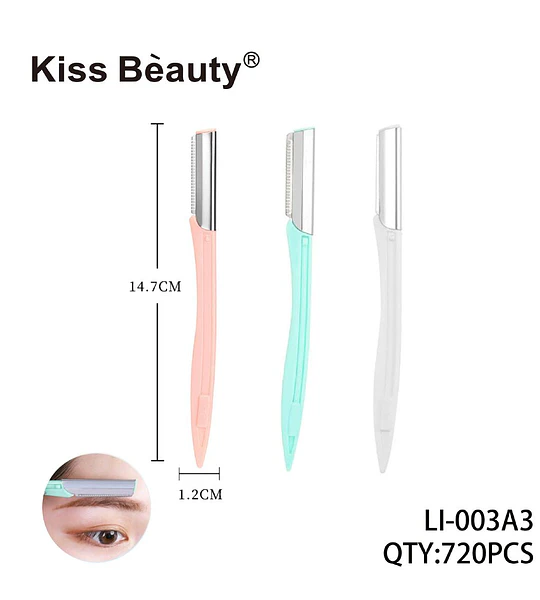 Perfilador de Cejas y Rasurador Facial de Precisión Kiss Bèauty, Colores Surtidos