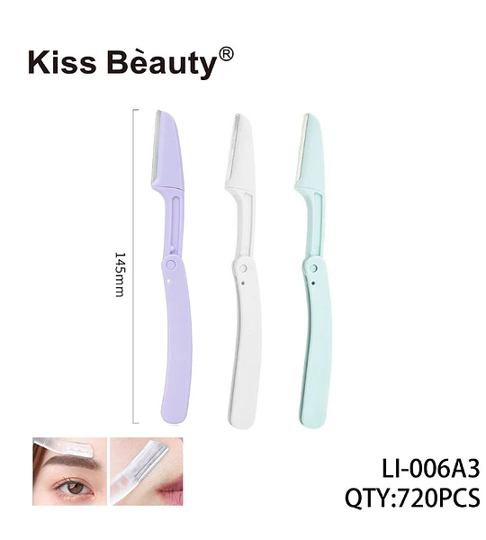 Set de 3 Perfiladores de Cejas Plegables Kiss Bèauty para Depilación Facial
