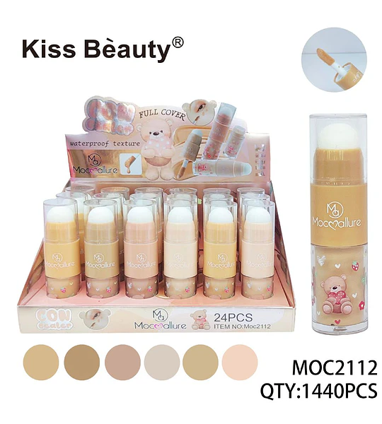Corrector en Barra de Cobertura Total Waterproof Mocmallure con Esponja