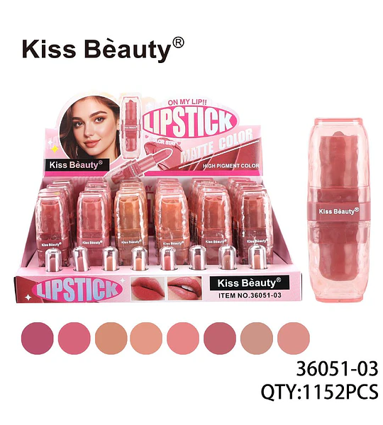 Labial Mate de Larga Duración Kiss Bèauty Alta Pigmentación