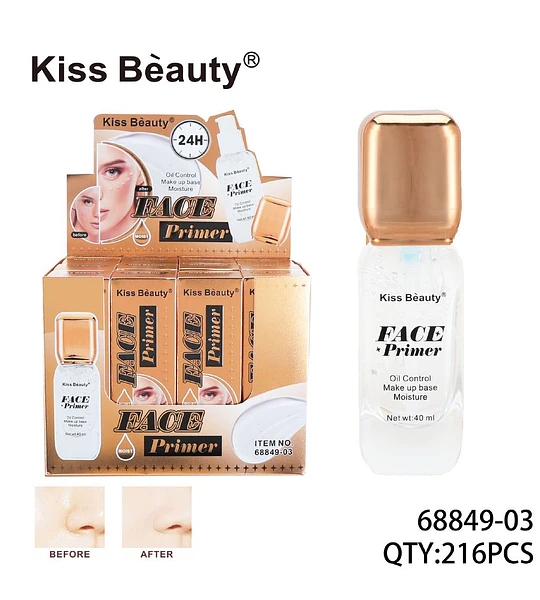 Primer facial Kiss Beauty control de grasa e hidratación 24H