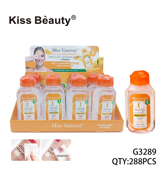 Desmaquillante Micelar Iluminador All-in-1 Vitamina C Miss Vanessa