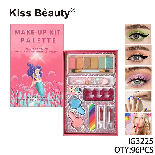 Kit de Maquillaje Completo Sirena con Sombras, Labiales y Uñas Kiss Bèauty - Chuys Beautys | Chuy's Beautys