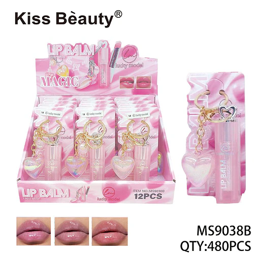 Bálsamo Labial Mágico Hidratante con Llavero Corazón Kiss Bèauty - Chuys Beautys | Chuy's Beautys