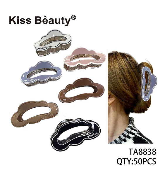 Pinzas para el Cabello Grandes con Diseño de Nube Kiss Bèauty